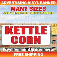 KETTLE CORN Advertising Banner Vinyl Mesh Sign Popcorn Caramel bar buffet Snacks