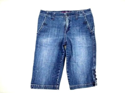  Gloria Vanderbilt Women's Missy Cropped Capri Cotton Stretch Blue Jeans Size 8