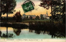 Old postcard Commercy-Le cháteau et l'Église view taken from the Canal (184143)