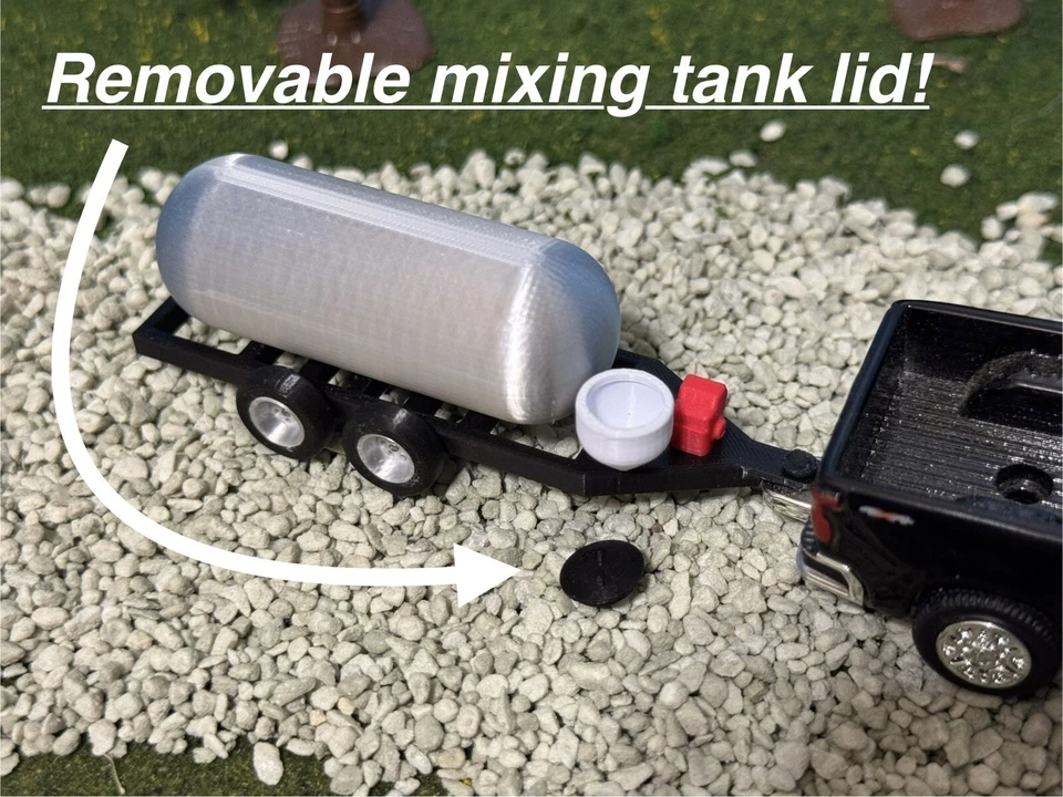1/64 Farm Stainless Chemical Trailer/Liquid Fertilizer + Mixing Cone & Motor - Image 2 of 4