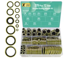 378 Pcs NBR Metal Bonded Sealing Washer Assortment Kit M6 M8 M10 M12 M14 M16 M18
