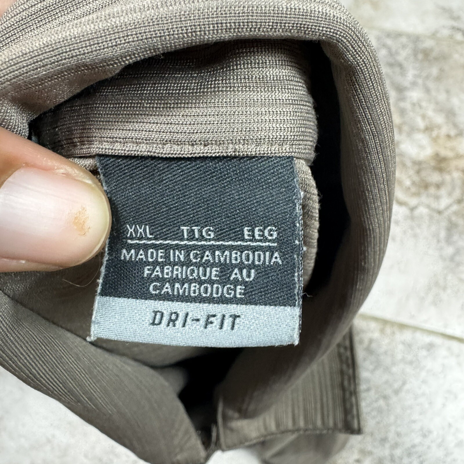 Nike Tiger Woods Collection Golf Polo Shirt Mens 2XL Brown Dri Fit Snap Up thumbnail 10