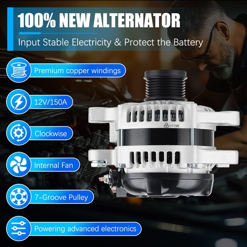 Alternator 11196 for Lexus 2006 GS300, 2007-2011 GS350, 06-16 IS250 IS350 150Amp - Picture 9 of 12