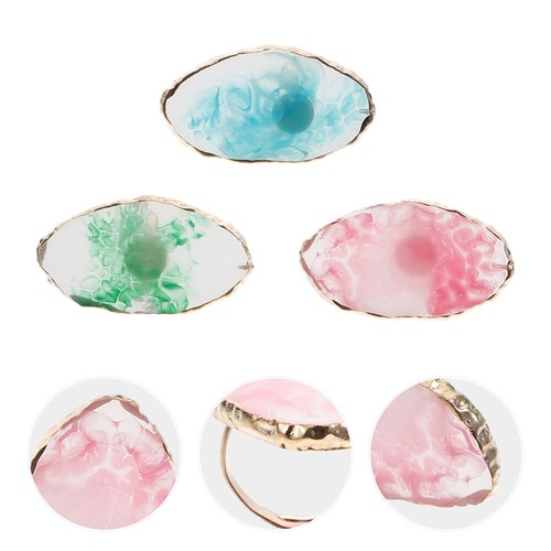3 Pcs Ring-Palette Reisen Mischtabletts Für Nagelfarben Maniküre-Nagelplatte - Bild 3 von 12