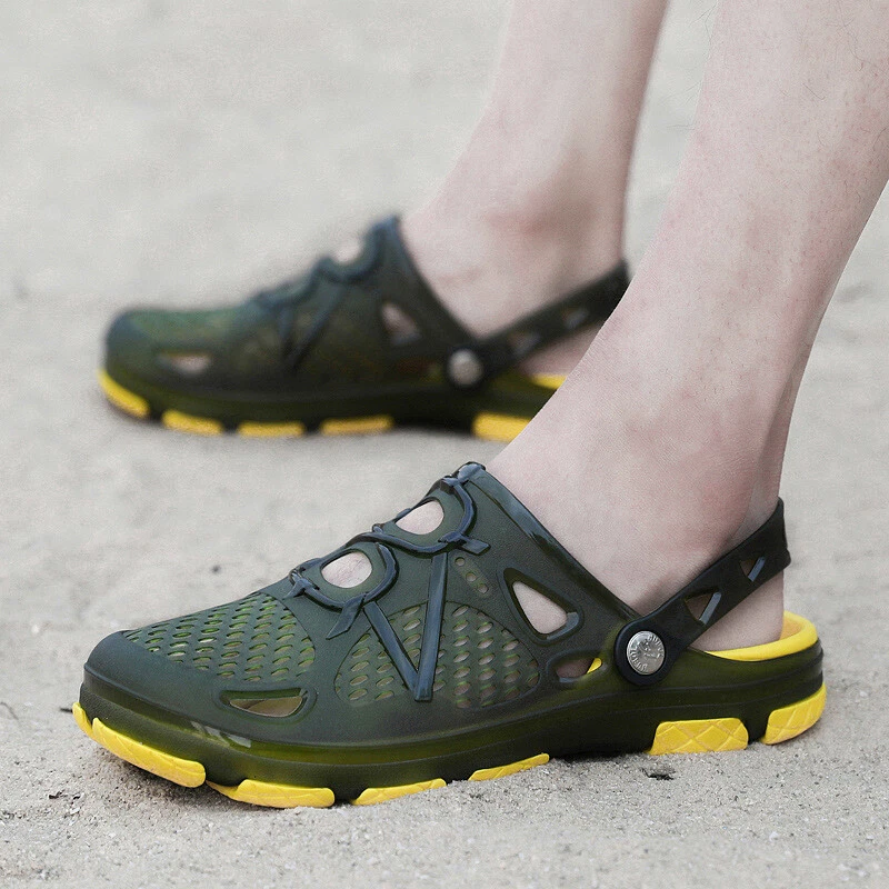 Men s Summer Closed Toe Slippers Casual Hollow Out Non Slip Sandals Beach Shoes