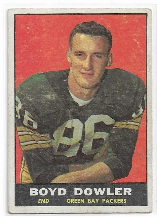 BOYD DOWLER 1961 Topps Football card #43 Green Bay Packers EX-/VG+