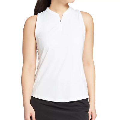 Womens Slazenger Sleeveless Tech 1/4 Zip Polo Size XXL Golf White Hydro-Dri  NEW