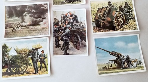 10 Vintage Germany WWI - WWII Cigarette Trade Cards Battle Moments - Picture 2 of 6