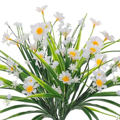 Artificial Fake Daisies Flowers Outdoor Plastic Plants Garden Porch Decor 1/4PCS - Picture 16 of 16