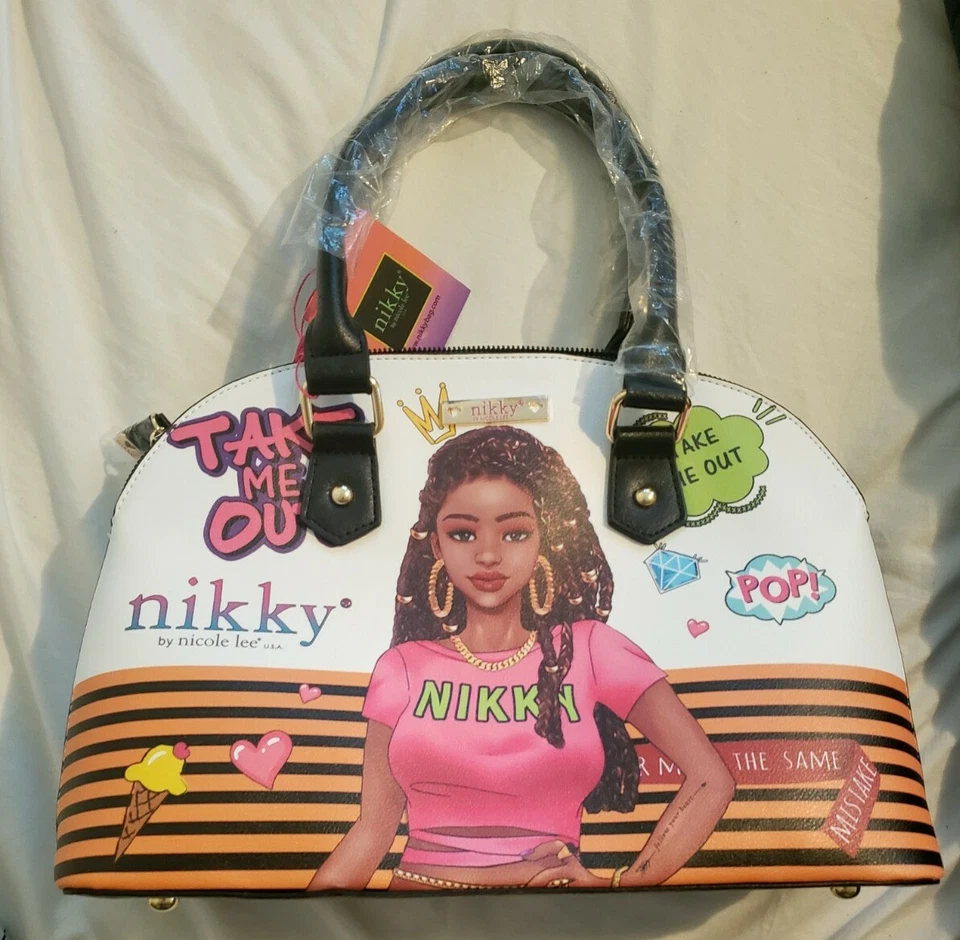 NICOLE LEE 2 стороны открытие спортивный купол сумка с бумажник белый, черный, многоцветный - Изображение 4 из 4