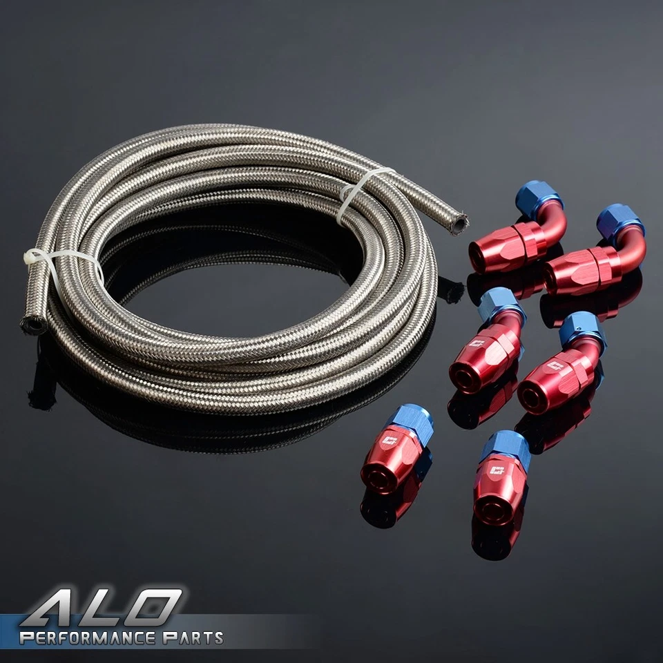New Fit For 5 Meter AN4 Stainless Steel Braided Oil Fuel Line+Fittings Hose End - Image 4 of 4