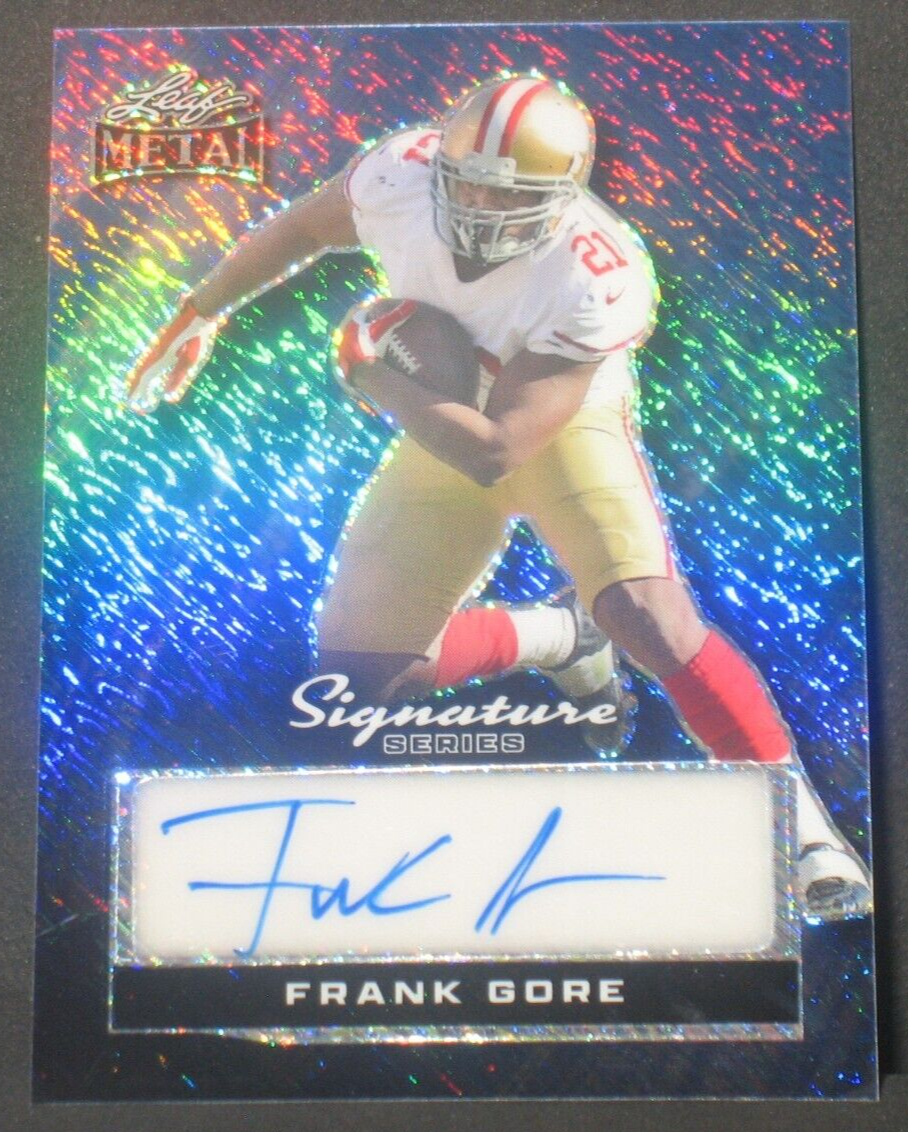 Frank Gore Sr 2024 Leaf Metal Signature Series Blue Autograph (1/1