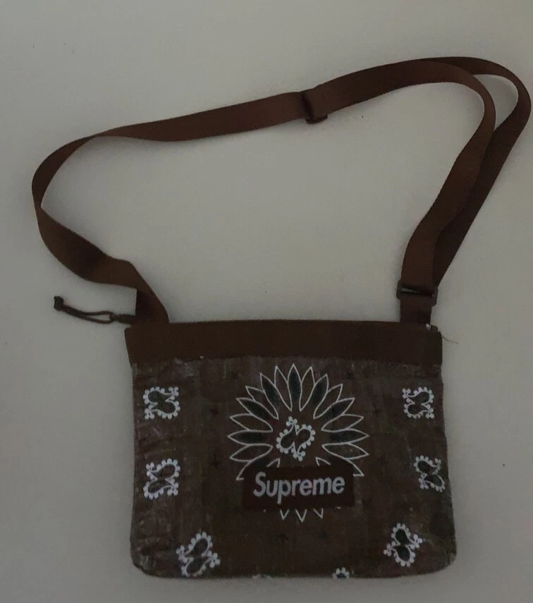 SS21 Supreme Bandana Bâche Sac Latéral Résistant à l'eau Sac Bandoulière 10L Marron