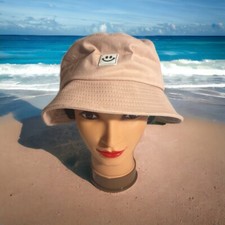 Smiley Face Bucket Hat Pastel Pink Color One Size Summer Sun Blocker
