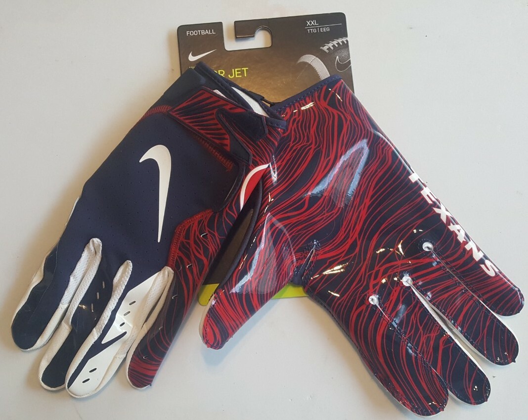 Nike Vapor Jet 5.0 NFL Houston Texans Receiver Football Gloves XL