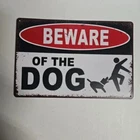 Beware of Dog Metal Sign Funny Vintage Style Tin Warning Plaque 8x12 Wall Decor