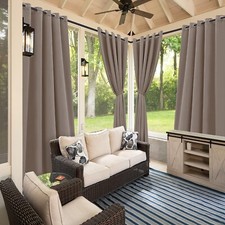 BONZER Waterproof Outdoor Blackout Curtains for Patio Thermal Insulated 70WX108L