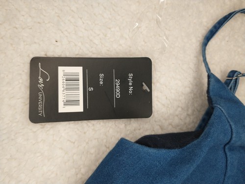 Love Nation USA Women's Denim Bralette Cup Liners Adjustable Straps Size Small - Picture 5 of 9