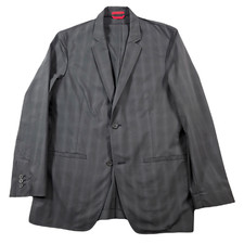 Alfani Travel Blazer Sport Coat Mens Large Grey Stripe Stretch
