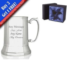 Image of Personalised Engraved Stainless Steel Tankard with Premium Satin Lined Gift Box