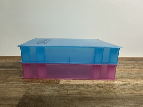 Vintage Nintendo NES Cartridge Clear Plastic Storage Cases x2 Blue/Pink - Picture 12 of 16