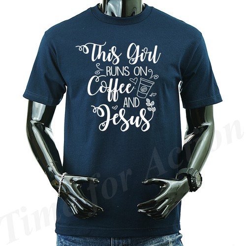 DIESES MÄDCHEN KAFFEE JESUS christlich religiös Gott Bibel Kirche Jesu Grafik T-Shirt - Bild 11 von 15