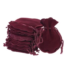 200 Soft Drawstring Velvet Bags Jewelry Packing Gift Pouches Dark Red 3.5"x2.7"