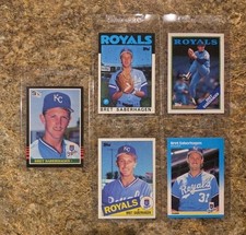 (5) Bret Saberhagen 1985 Donruss Rookie Card RC Topps 1986 1987 Fleer Royals Cy
