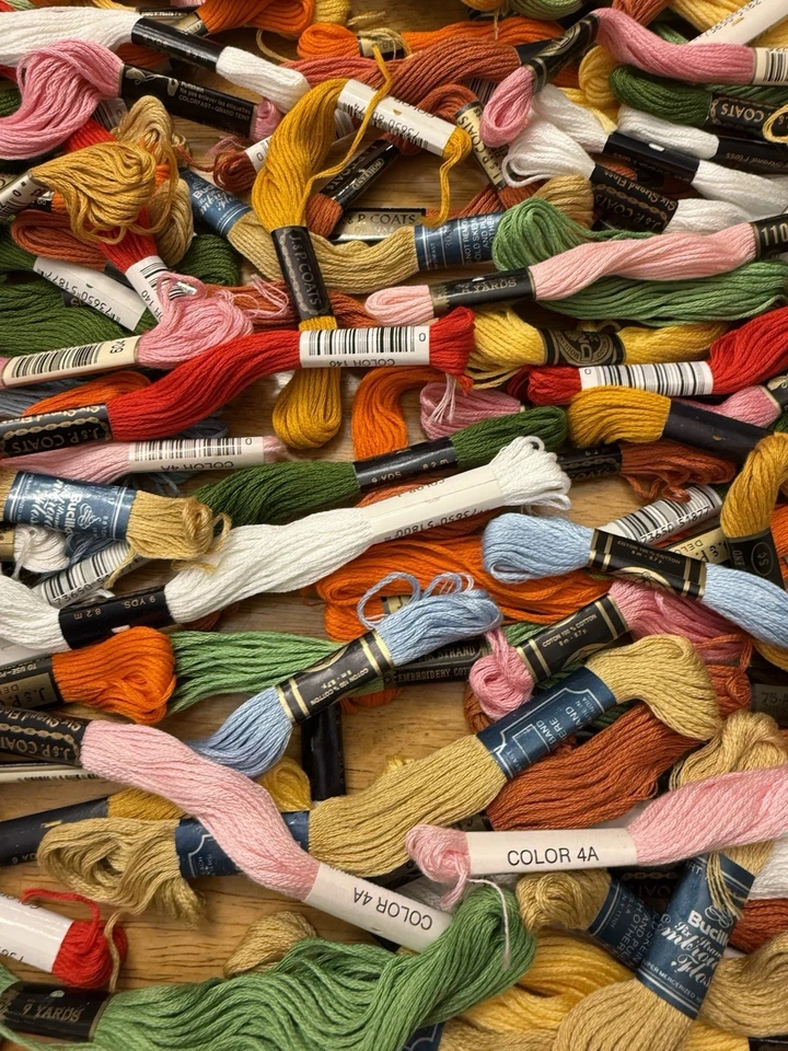 Large Mixed Lot  J&P Coats DMC Bucilla Embroidery Floss Multi Color 100 Skeins - Image 3 of 4