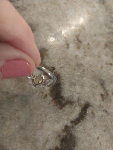 Ciondolo e anello Hebei peridoto e zirconi bianchi corvi eredità (taglia 8,0) - Foto 21 di 24