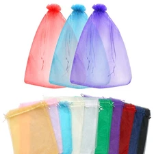 Extra Large Organza Bags - 100Pcs12x16 Inches Mixed Color Organza Gift Bags w...