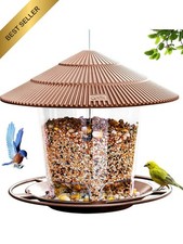 Outdoor Hanging Bird Feeder for Wild Bird Seed Brown