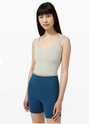 Lululemon Align Tank Top Lined Size 4 Green Fern Cropped Athleisure Yoga