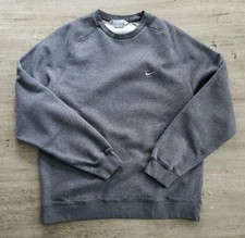 Vintage Y2K Nike Silver Tag Swoosh Pullover Crewneck Sweatshirt Sz L Grey