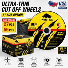 55 Pack 5" Cut Off Wheels Metal Stainless Angle Grinder Cutting Discs 7/8" Arbor