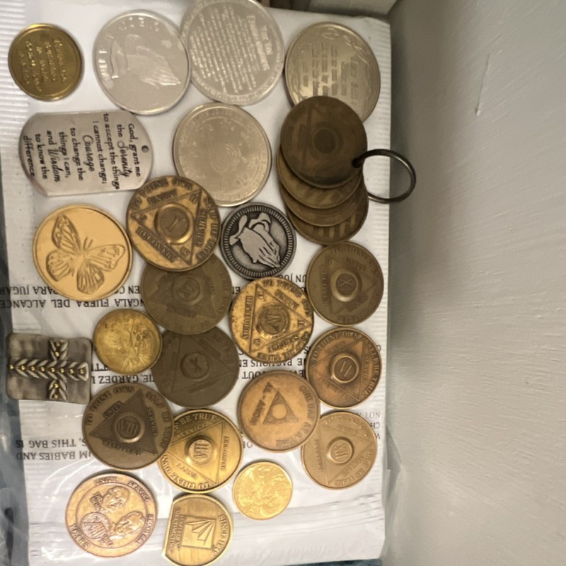 Recovery Program Tokens Lot AA Al-Anon Medallions Bronze Copper Nickel Silver