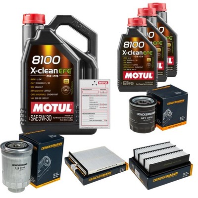 Inspektionspaket 8L MOTUL 8100 X-CLEAN EFE 5W-30 für Mazda CX-5 2.2 D AWD