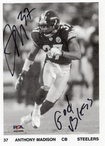 ANTHONY MADISON Autographed 5x7 Print PSA/DNA STEELERS