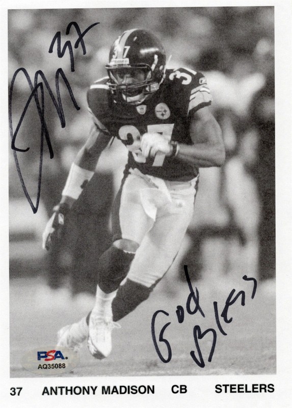 ANTHONY MADISON Autographed 5x7 Print PSA/DNA STEELERS