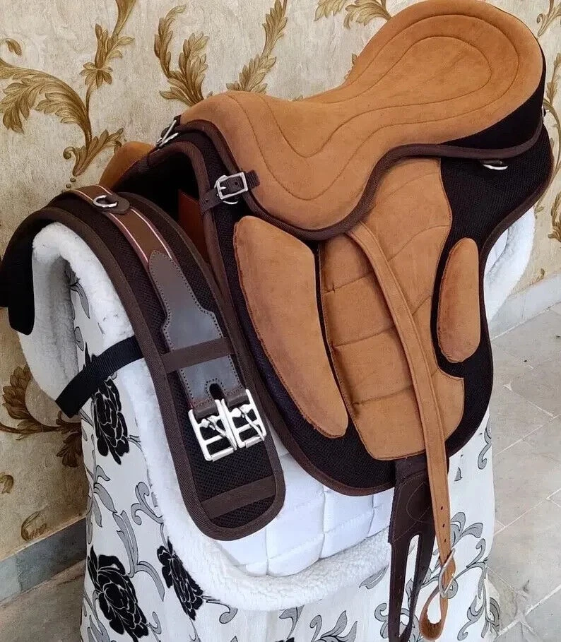 Western Pleasure Trail Selle de cheval en cuir violet pour