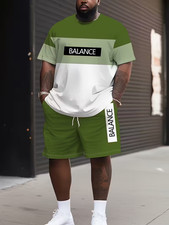 Men  s Outfit 2 Piece Set Shirt  Shorts Set - Available Sizes 2XL - 8XL  BIG