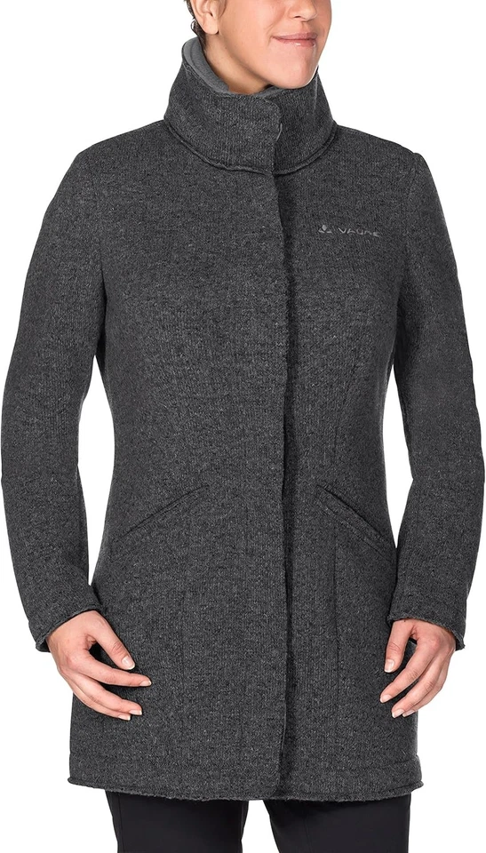 VAUDE Damen Mantel Lavin Coat Strickmantel, Outdoormantel, schwarz, 36 - Bild 1 von 4