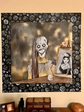 36” X 36” Gothic  Original Macabre Dark Acrylic Painting ‘TILL DEATH AND BEYOND’