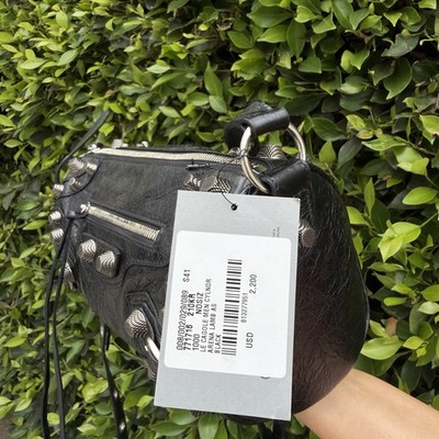 BALENCIAGA MEN'S LE CAGOLE FLAP BAG XS IN BLACK | eBay