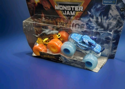 Monster Jam 2024 Fire & Ice “Megalodon & Monster Mutt” Walmart Exclusive, NEW! - Picture 2 of 3