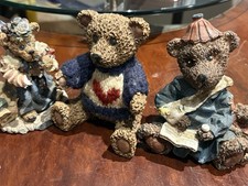 Resin Teddy Bear Figurine Set Lot of 6 Mini Bears, Assorted Colors