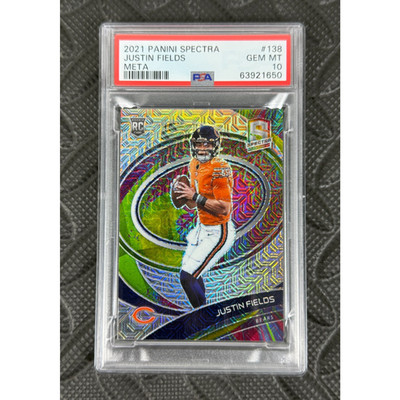 2021 Panini Spectra Justin Fields Meta Rookie Card RC /25 PSA 10 Gem Mint Jets
