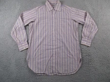 Turnbull Asser Button Down Shirt Mens 16.5 Large Purple Yellow Striped