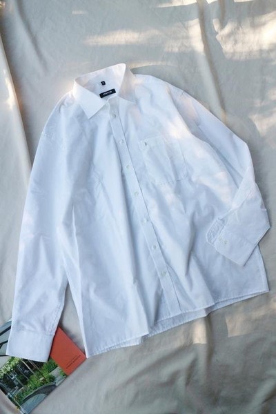 Men ETERNA Shirt White Cotton XL #3OWJ