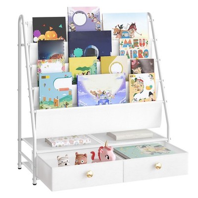 Kinder Bücherregal, 4stöckiges Kinderregal, 28 x 70 x 76 cm, Kinderzimmer Möb...